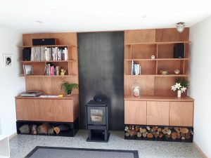 Gaboon plywood designer wall unit cromwell joiner