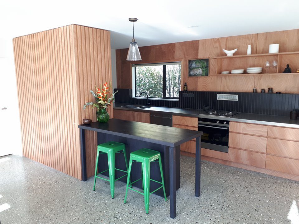 Gaboon plywood designer kitchen cromwell joiner